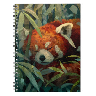 Carnet Panda Rouge dormant Lush Bamboo Art