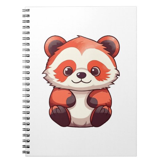 Carnet Panda rouge mignonne (Devant)