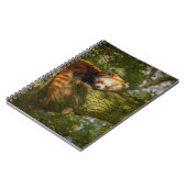 CARNET PANDA ROUGE SUR BRANCHE ARBRE VERT (Côté gauche)