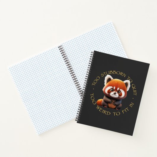 Carnet Panda Rouge Trop Têtu Pour Quitter Trop Étrange Po (Intérieur)