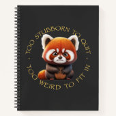 Carnet Panda Rouge Trop Têtu Pour Quitter Trop Étrange Po (Devant)