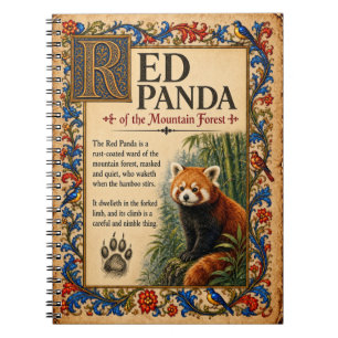 Carnet Panda roux, Art de Bestiaire Médiéval