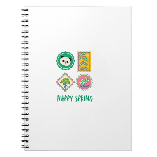 Carnet Panda tampon fun printemps (Devant)