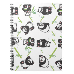 Carnet panda tuile mignonne bleu motif