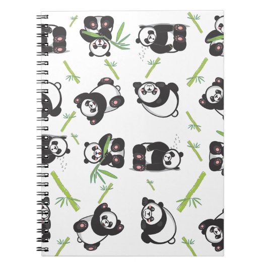Carnet panda tuile mignonne bleu motif (Devant)