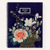 Carnet Panier de fleurs en bambou Ohara Koson Illustratio (Devant)