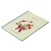 Carnet Panier de tulipes fleurs rouges et blanches (Côté gauche)