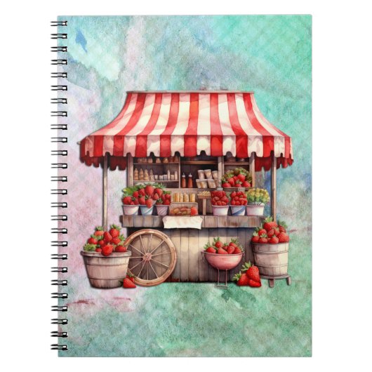Carnet Panier fraise Aquarelle (Devant)