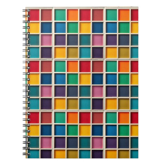 Carnet Panneau de grille géométrique coloré (Devant)