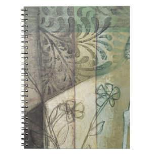 Carnet Panneau de jardin avec le feuille, les fleurs, et
