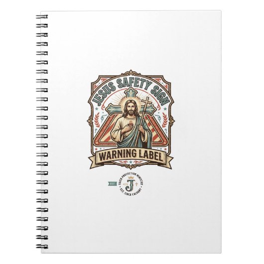 Carnet Panneau de sécurité Jésus Étiquette d'avertissemen (Devant)