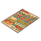 Carnet Panneau métallique vintage Roadside Diner, diner,  (Côté gauche)