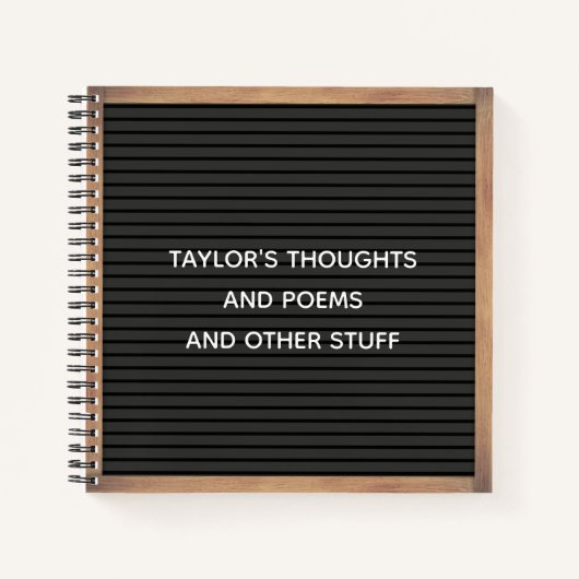 Carnet Panneau noir Marqueur Signer message personnalisé (Devant)