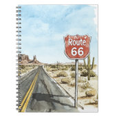 Carnet Panneau Route 66 Rouge (Devant)