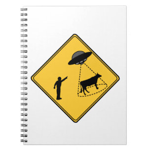 Carnet Panneau routier - Vache et ovnis