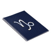 Carnet Panneau Zodiac Capricorne d'argent Style Carbone b (Côté Droit)