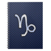 Carnet Panneau Zodiac Capricorne d'argent Style Carbone b (Devant)
