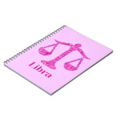 Carnet Panneau Zodiac pour Libra en Magenta et rose (Côté gauche)