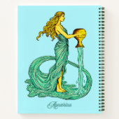 Carnet Panneau Zodiaque Aquarius, Femme avec eau (Dos)