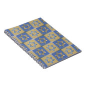 Carnet Panneaux bleus d'art d'étoile de David d'or (Côté Droit)