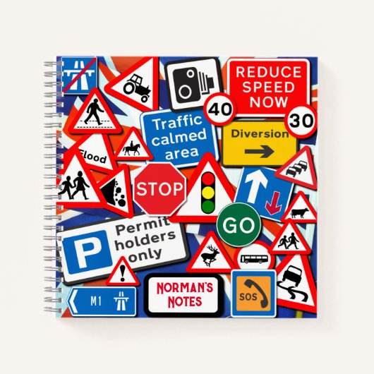 Carnet Panneaux de signalisation personnalisés (Devant)