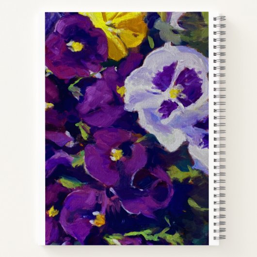 Carnet Pansies blanches violettes et violettes (Dos)