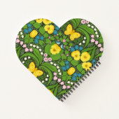 Carnet Pansies jaunes, oiseaux et papillons (Dos)