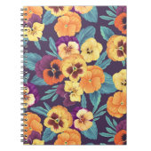 Carnet Pansies sur violet de prune (Devant)