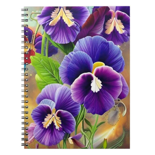 Carnet Pansies violettes -AI ART (Devant)