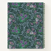 Carnet Pansies violettes de style victorien Rubans Dessin (Dos)