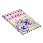 Carnet Pansy rose aquarelle Pansies floral Flower Phone (Côté Droit)