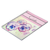 Carnet Pansy rose aquarelle Pansies floral Flower Phone (Côté gauche)