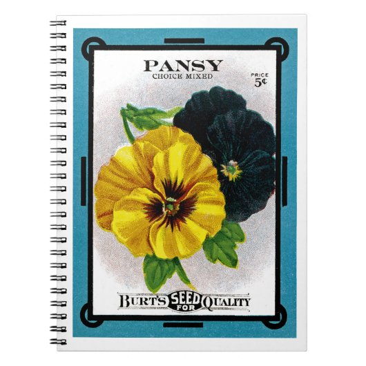 Carnet Pansy Seed Packet Étiquette (Devant)