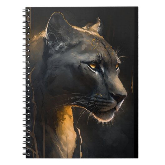 Carnet Panther Portrait Animal Nature Faune Peinture (Devant)
