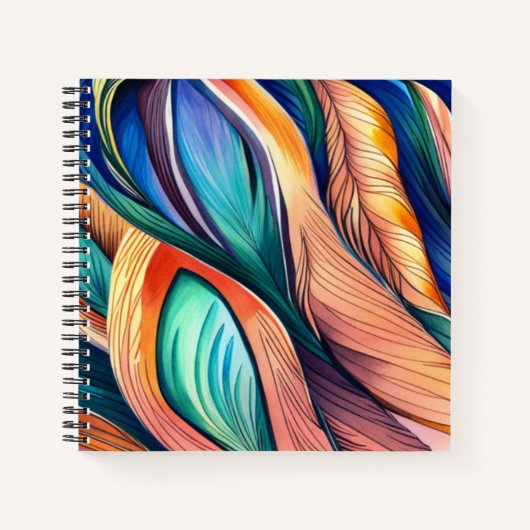 Carnet Paon abstrait (Devant)