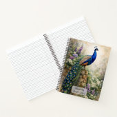 Carnet Paon dans un jardin fleuri (Intérieur)