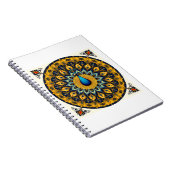 Carnet Paon décoratif sur fond blanc (Côté Droit)