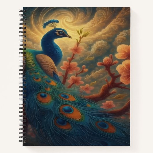 Carnet Paon en fleurs (Devant)