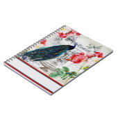 Carnet Paon et roses (Côté gauche)