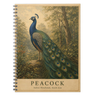 Carnet Paon Indian Woodlands VINTAGE