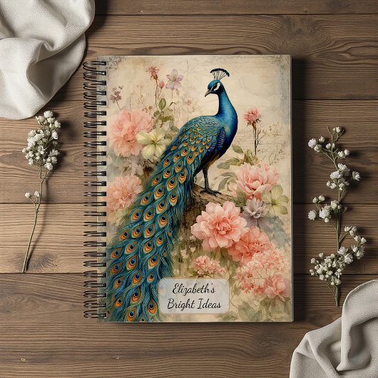 Carnet Paon Vintage