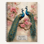 Carnet Paons en fleurs (Devant)