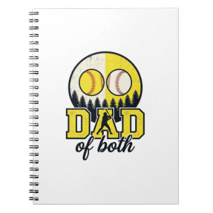 Carnet Papa Baseball Softball des Deux Conception Vectori