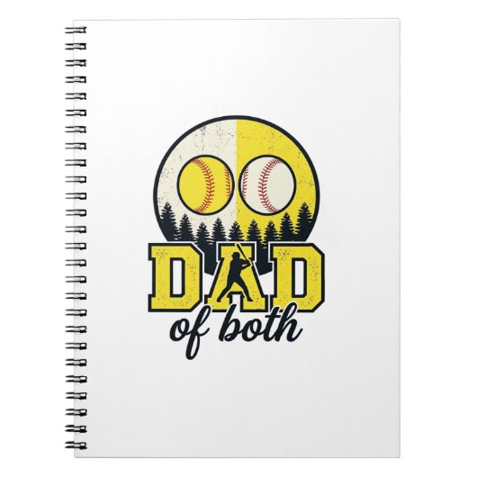 Carnet Papa Baseball Softball des Deux Conception Vectori (Devant)