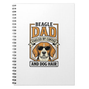 Carnet Papa Beagle alimenté par le café et le maillot de