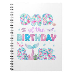 Carnet Papa de la fille mermaid de l'anniversaire tenue a