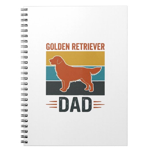 Carnet Papa Golden Retriever Conception Vectorielle pour (Devant)
