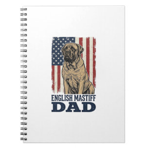 Carnet Papa Mastiff Anglais Design de chien vintage patri