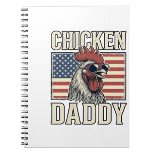 Carnet Papa Poule Coq Vintage Patriotique