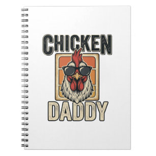 Carnet Papa Poule Drôle Coq Vintage Vecteur Chemise_1